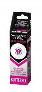 PIŁECZKI DO TENISA STOŁ. BUTTERFLY R40+ 3SZT. TURN.